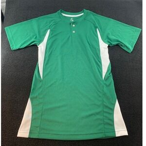 CHAMP PRO Youth‎ XL Green White Baseball Jersey T Shirt Short Sleeve Athletic